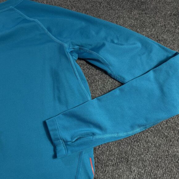 Nike Pro Combat Top Women’s Small Blue Dri-Fit Therma Fitted Thumb Holes Swoosh - Picture 9 of 13